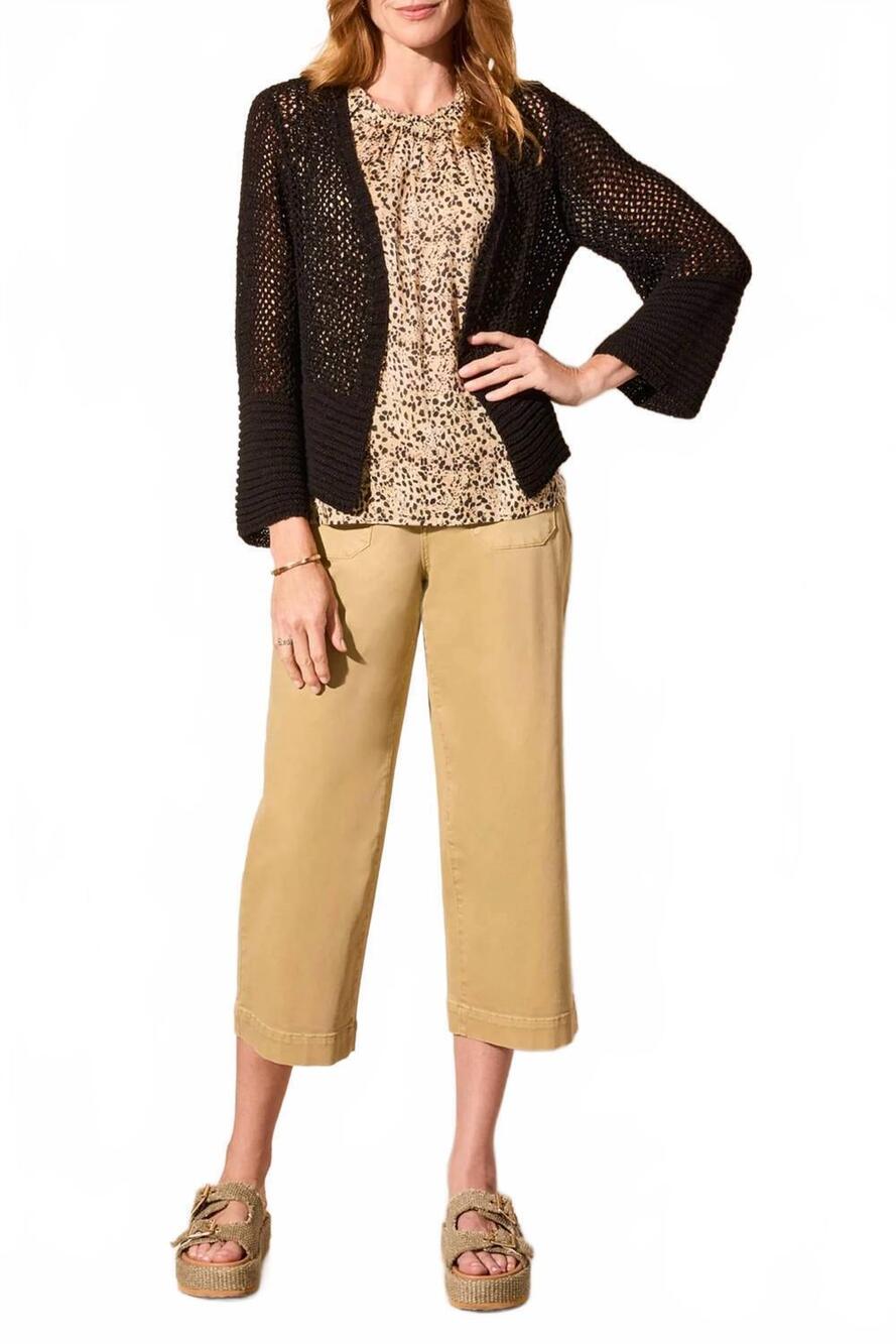 NEW TRIBAL women's bell sleeve cardigan in black